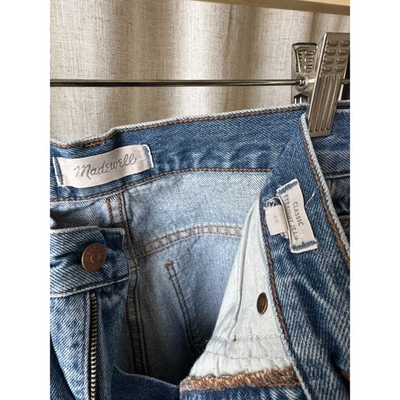 Madewell Classic Straight Jeans | Distressed Ripped Knee Size 26 - Picture 8 of 8